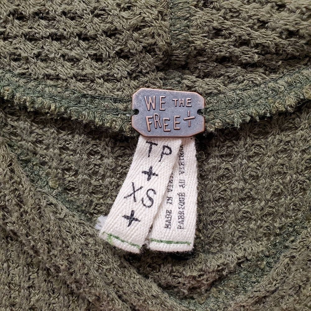 We The Free Green Waffle Knit Top - Picture 4 of 5